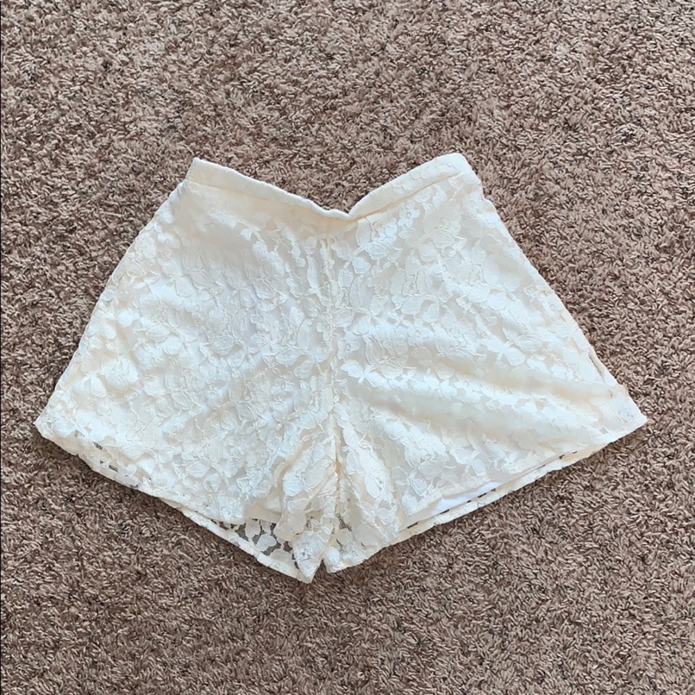 Cream Mudd Lace Shorts